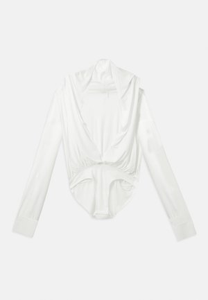 Norma Kamali HOODED SUPER OVERSIZED SHIRT - T-shirt à manches longues - snow white