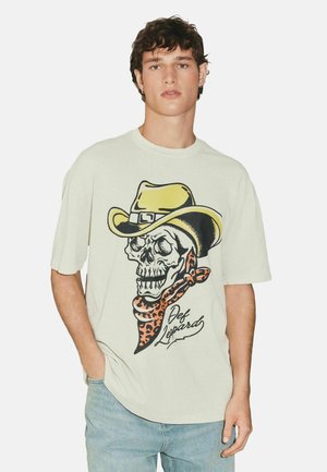 Next, REGULAR FIT - EDIT DEF LEPPARD LICENCE  - T-shirt con stampa - white ecru