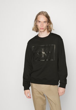 Calvin Klein Jeans MONOLOGO BOX CREW NECK - Sweatshirt - black