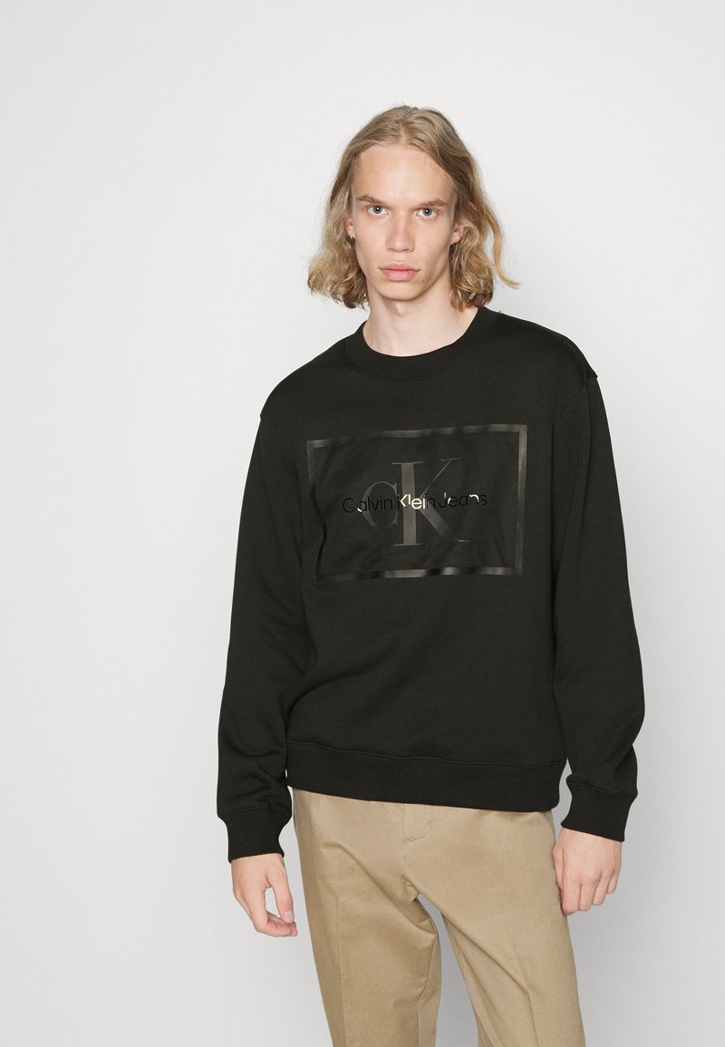Calvin Klein Jeans MONOLOGO BOX CREW NECK - Melegítőfelső - black