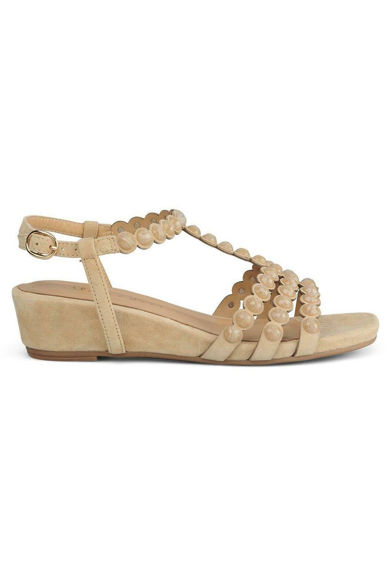 Sandale compensée TEXTO cognac - Sandales Femme