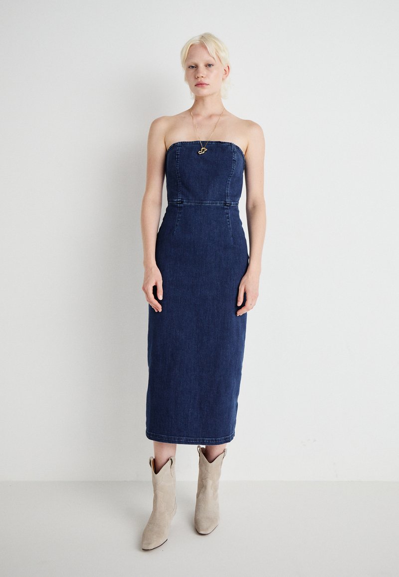 GAP STRAPLESS MIDI - Teksakleit - medium wash