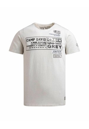 Camp David, CAMP DAVID T-SHIRT OIL DYED MIT STREIFENSTRUKTUR UND ARTWORKS - Print T-shirt - ash