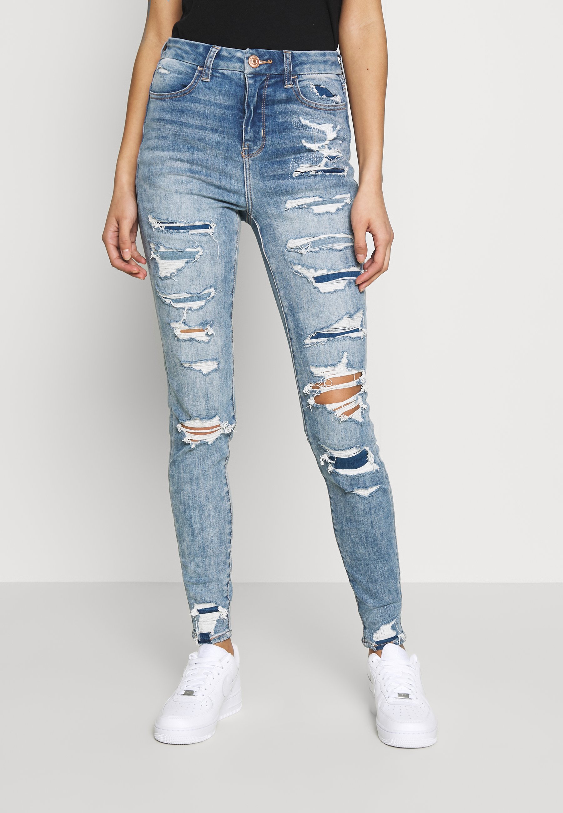 American Eagle CURVY RISE Jeans Skinny Fit destroyed American Eagle CURVY RISE - Jeans Skinny Fit - midnight dreamer