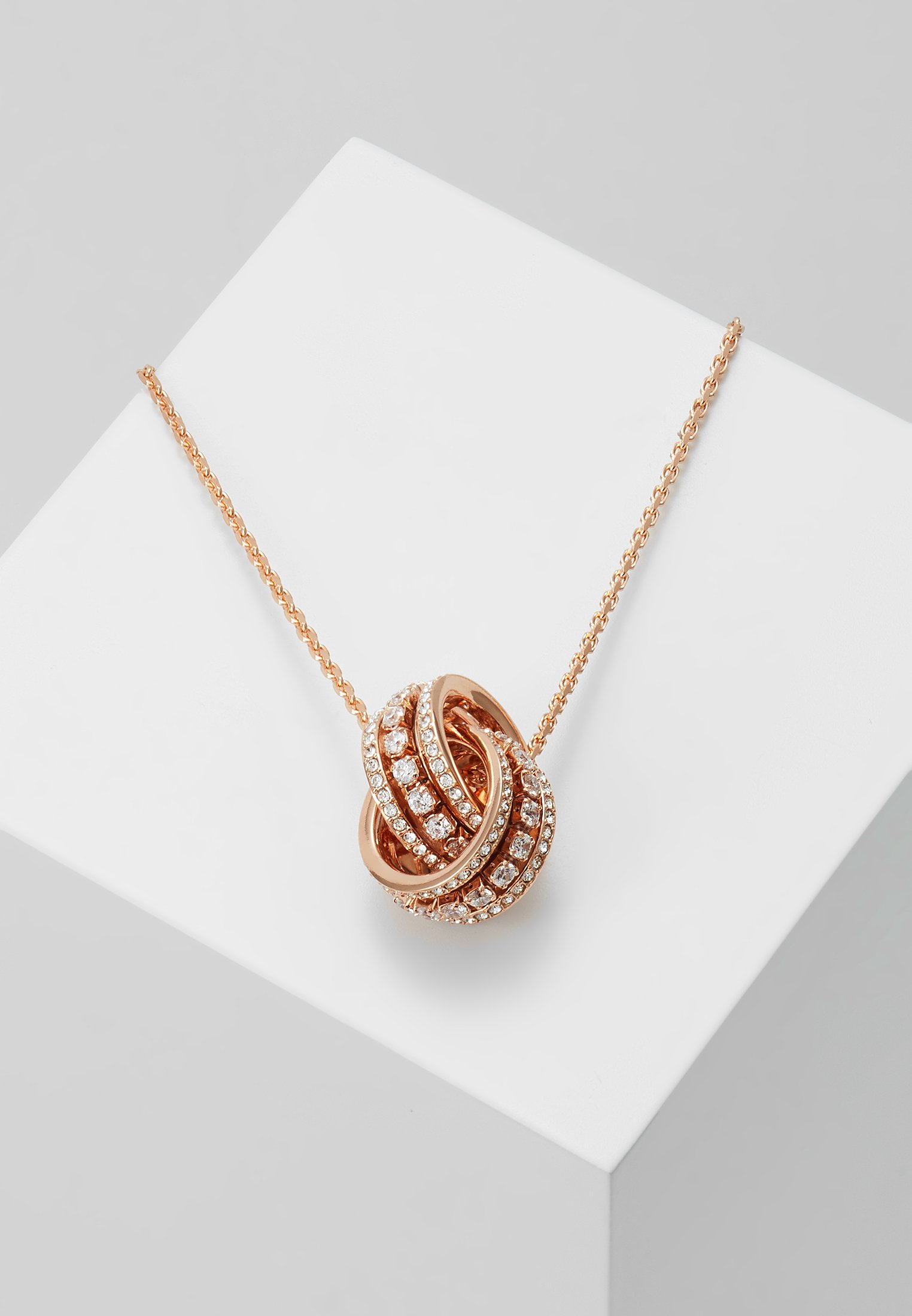 Swarovski FURTHER PENDANT DOUBLE - Necklace - white/rose gold 