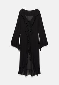 PULL&BEAR LONG FRILLED - KIMONO - Veste légère - black