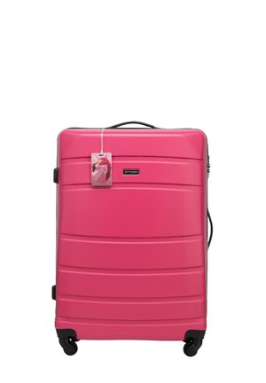 LARGE SUITCASE WITH LUGGAGE TAG FROM ABS - Valise à roulettes - pink