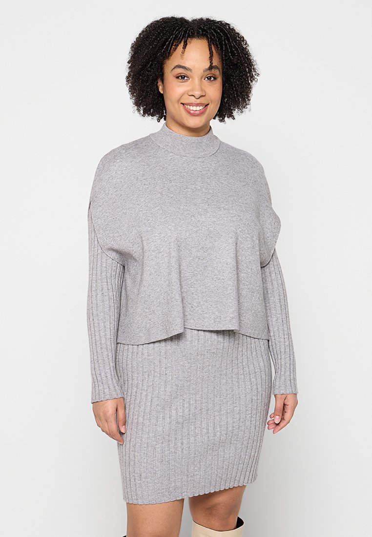 Apart Gebreide jurk grijs
