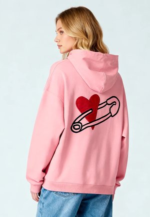 COEUR PINS EMBROIDERY HEAYVWEIGHT UNISEX - Sweat à capuche - pink