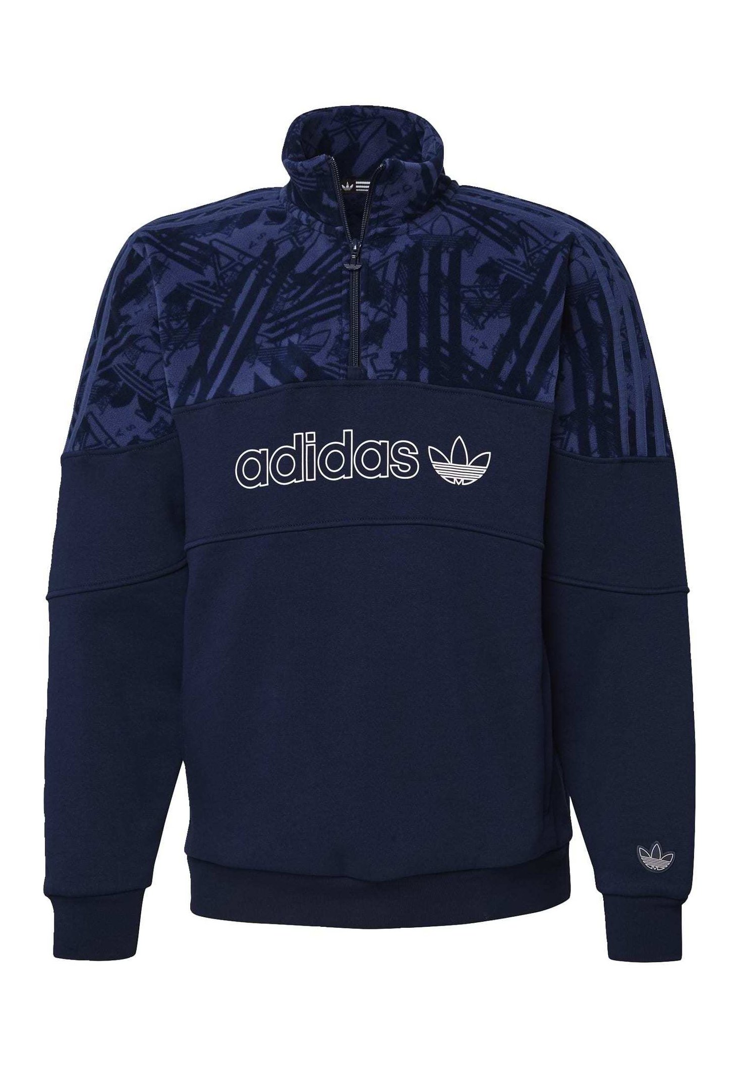 adidas Originals QUARTER ZIP TRACK Sweater blueBlauw adidas Originals QUARTER ZIP TRACK Sweater blueBlauw
