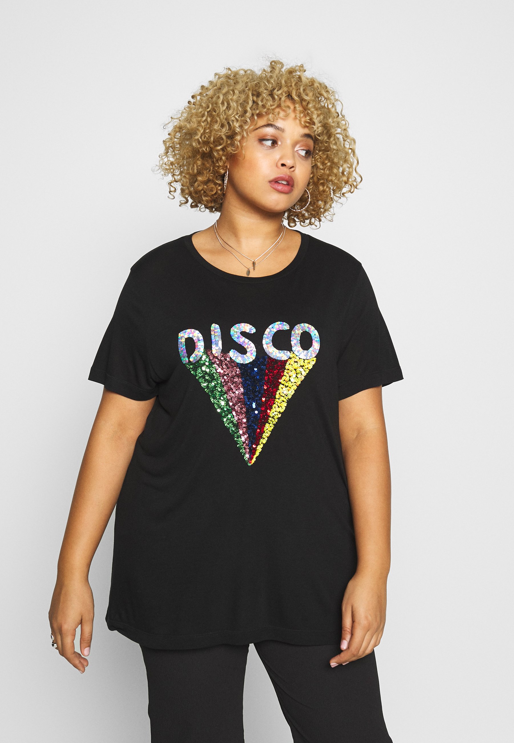 Simply Be SEQUIN EMBELLISHED MOTIF - T-shirt print - black/Zwart - Zalando .nl