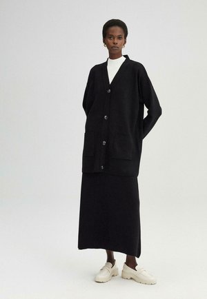 Touché Privé CARDIGAN SKIRT KNIT SET - Kardigán - black