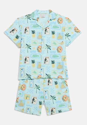 Lindex, SHIRT TROPICAL FRAME SET - Shorts - light aqua