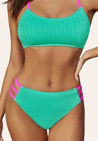 Cupshe TEXTURED CHIC SET - Bikiny - neon green