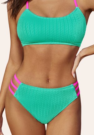 Cupshe TEXTURED CHIC SET - Bikini - neon green