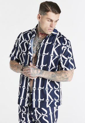 REPEAT PRINT RESORT - Camicia - navy & ecru