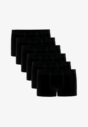 Boxer neri in confezione da sei. Realizzati in tessuto morbido, con una texture liscia e cuciture a contrasto lungo le cuciture.