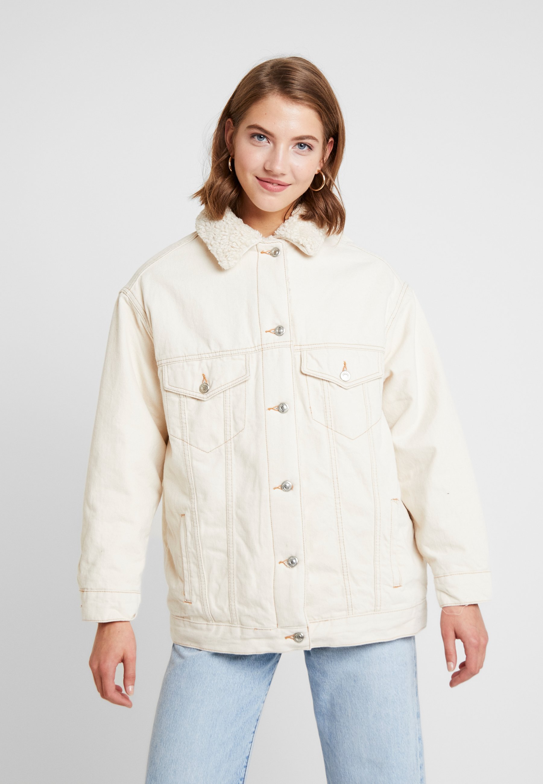 topshop white denim jacket