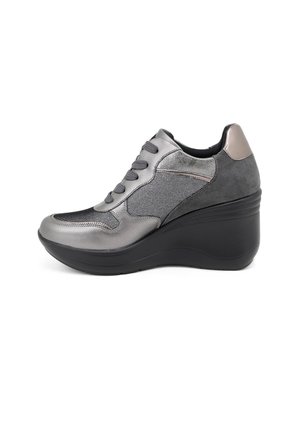 QUEEN HELENA Sneakers van leer met sleehak, vrijetijdsschoenen voor