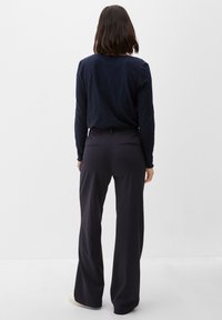 s.Oliver LONGSLEEVE MET SLUBSTRUCTUUR - Langarmshirt - navy