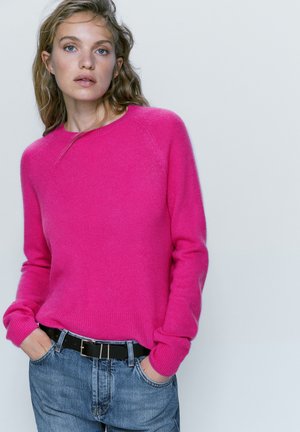 CREW NECK - Stickad tröja - neon pink