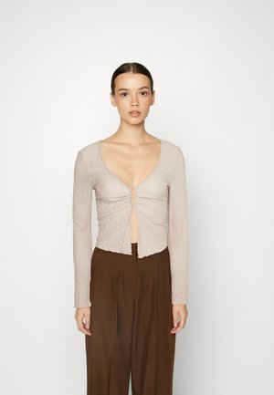 SHEA TEXTURED HOOK AND EYE - Gilet - cream