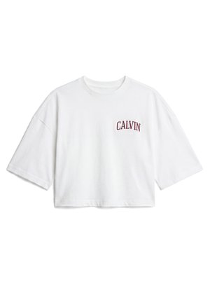 Calvin Klein Jeans, BOXY CROPPED BACK VARISTY LOGO - T-shirt imprimé - bright white