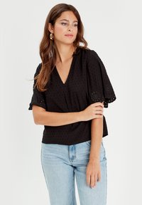 Cache Cache BESTICKTE MIT KURZEN ÄRMELN - Blouse - noir