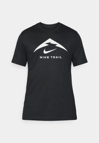 TEE TRAIL LOGO - Sports T-shirts - black/summit white