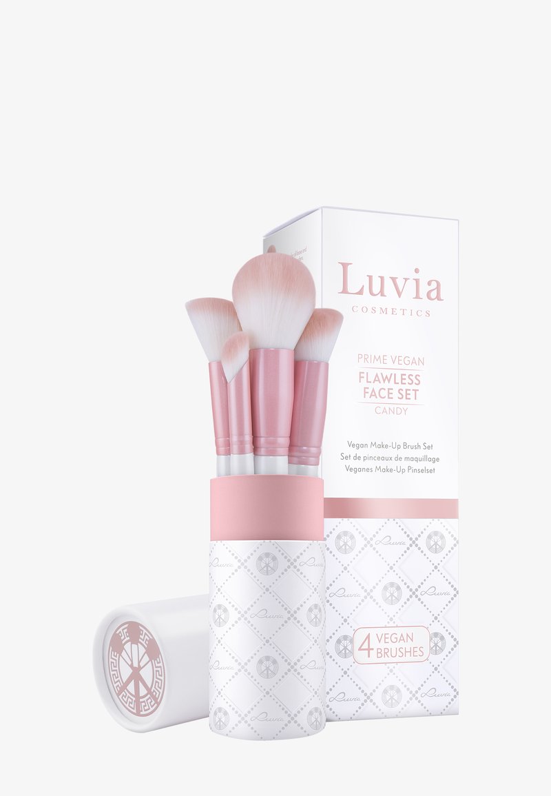 Luvia Cosmetics - FLAWLESS FACE SET - Sminkborstset - pearl white/candy pink, Förstora