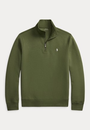 DOUBLE-KNIT QUARTER-ZIP PULLOVER - Bluză de molton - supply olive/c1730