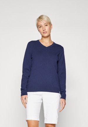 KICKI V NECK SWEATER - Trui - atlanta blue