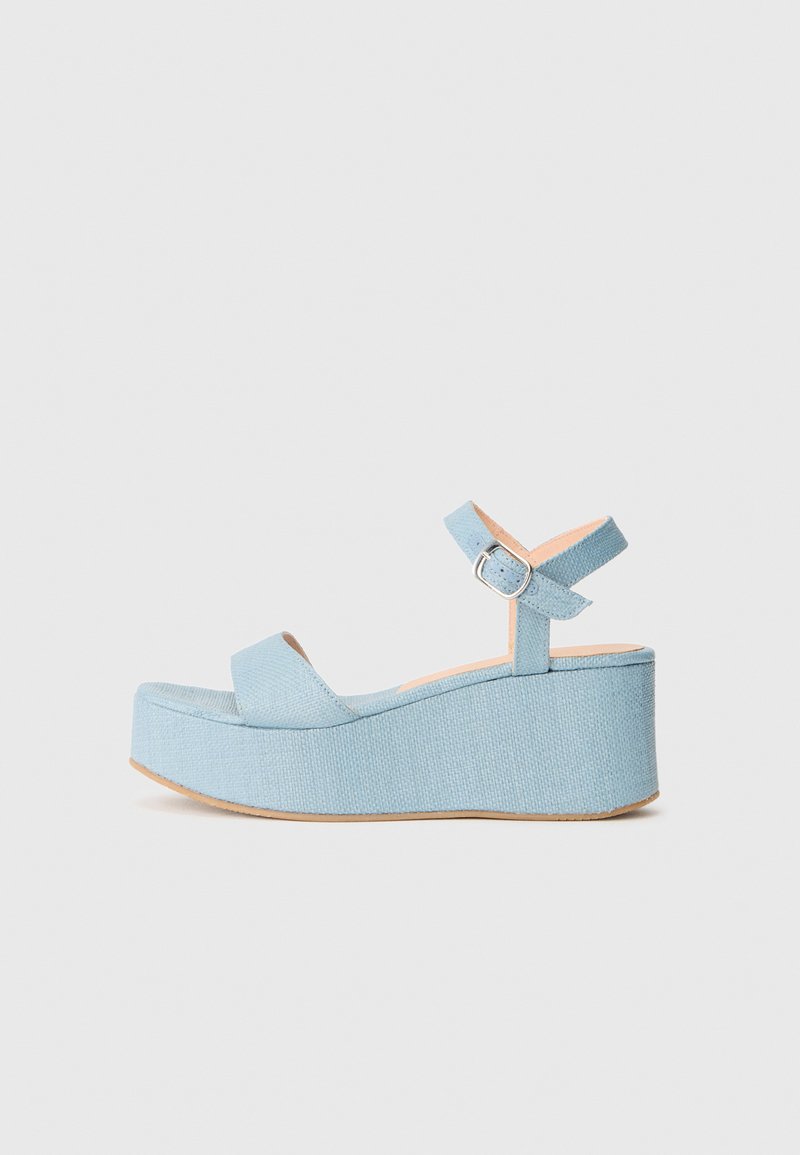 Unisa Sandalen met sleehak donkerblauw