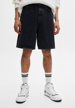 Denim shorts - mottled dark grey
