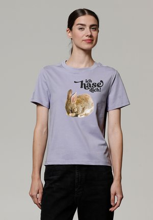 watapparel ICH HASE DICH - T-shirt print - lavender
