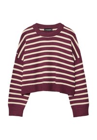 STRIPED CROPPED SWEATER  - Trui - bordeaux