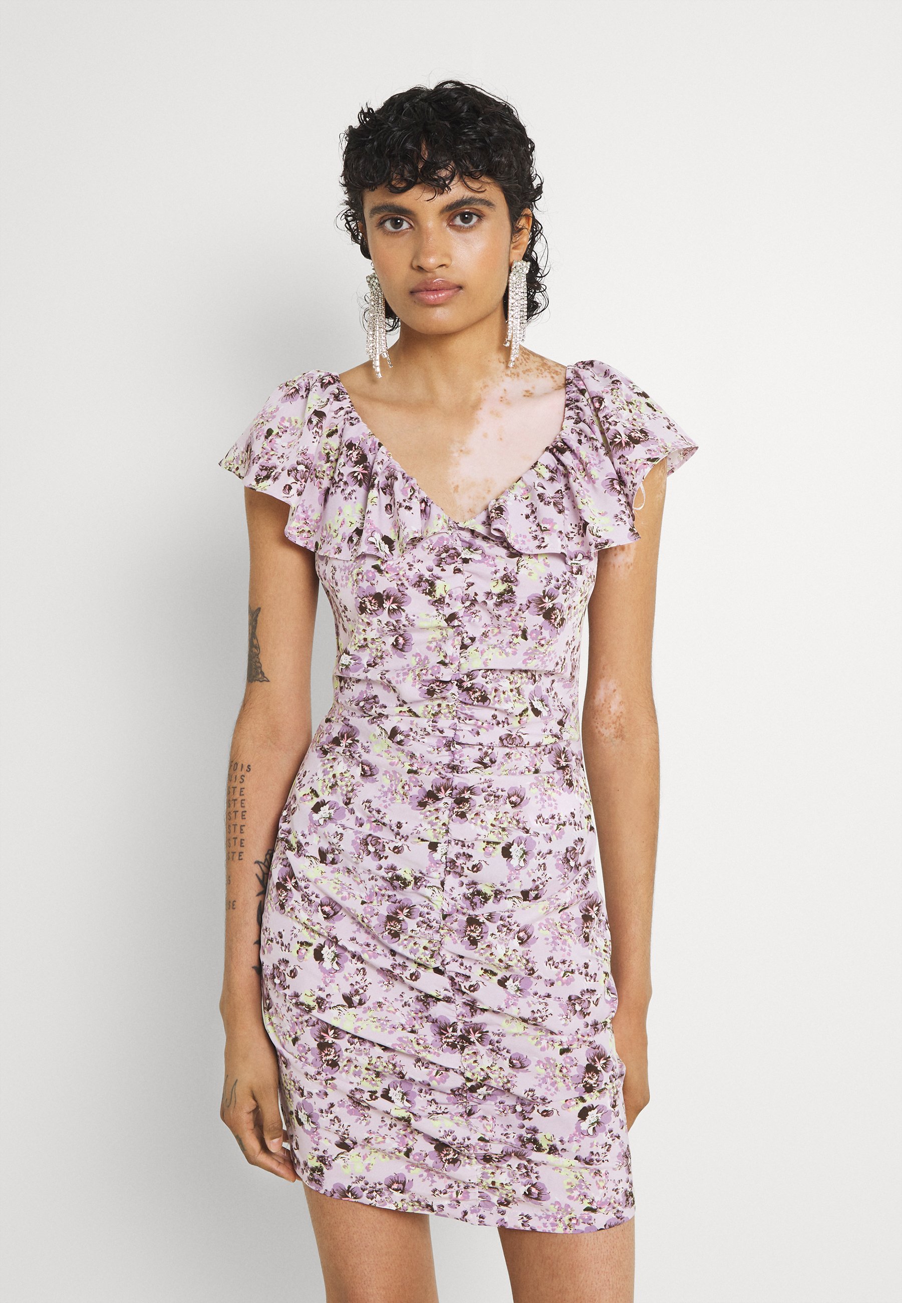 Missguided FLORAL RUCHED FRONT MINI 