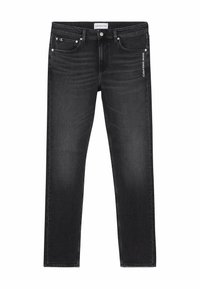 Svarta slim-fit jeans i denim med subtila blekningar, klassisk fem-ficksdesign och en logotypdetalj på bakfickan.