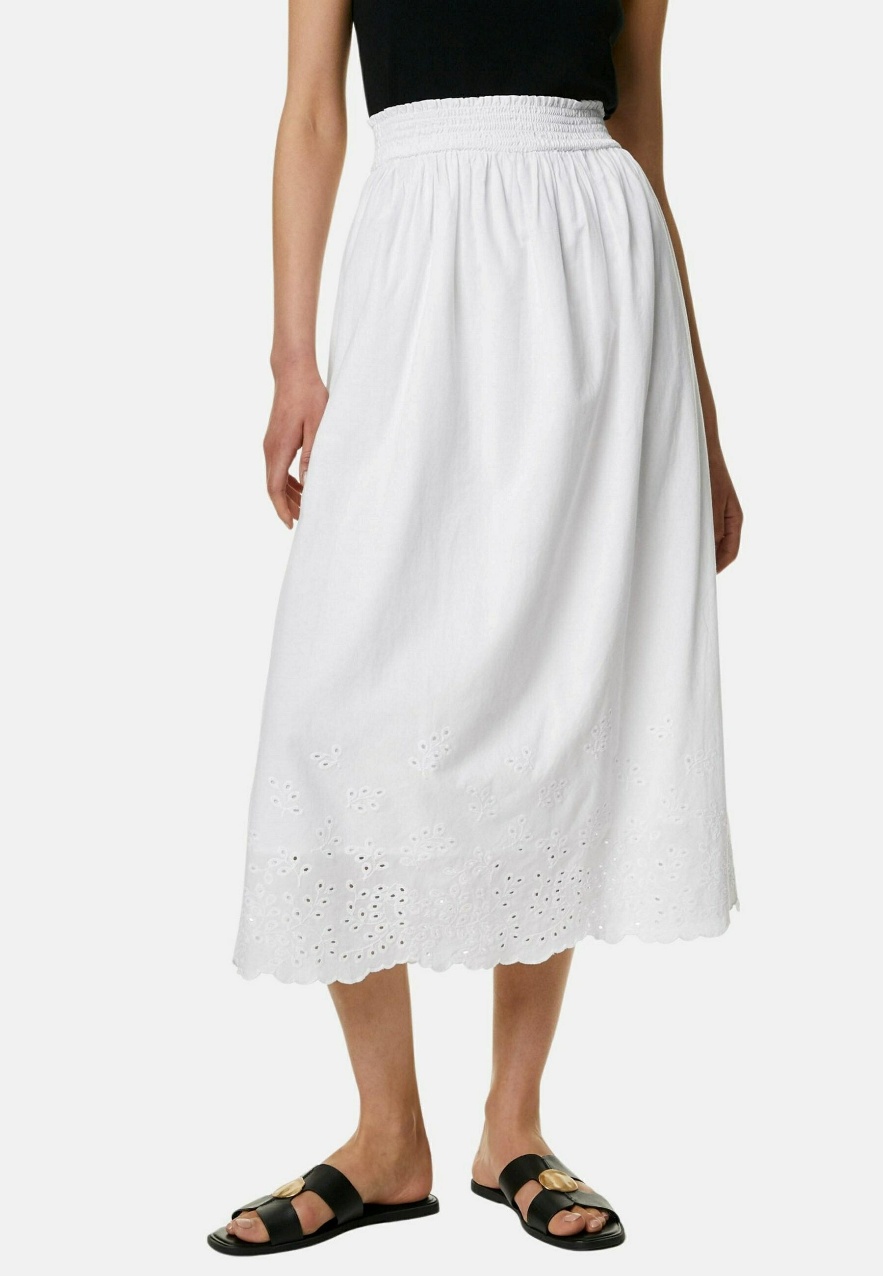 Jupe Femme Marks & Spencer Taille 14 Plissée Noire Et Blanc - Style A-line Smart