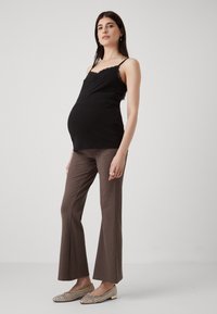 Even&Odd Maternity Hlače - mottled dark brown