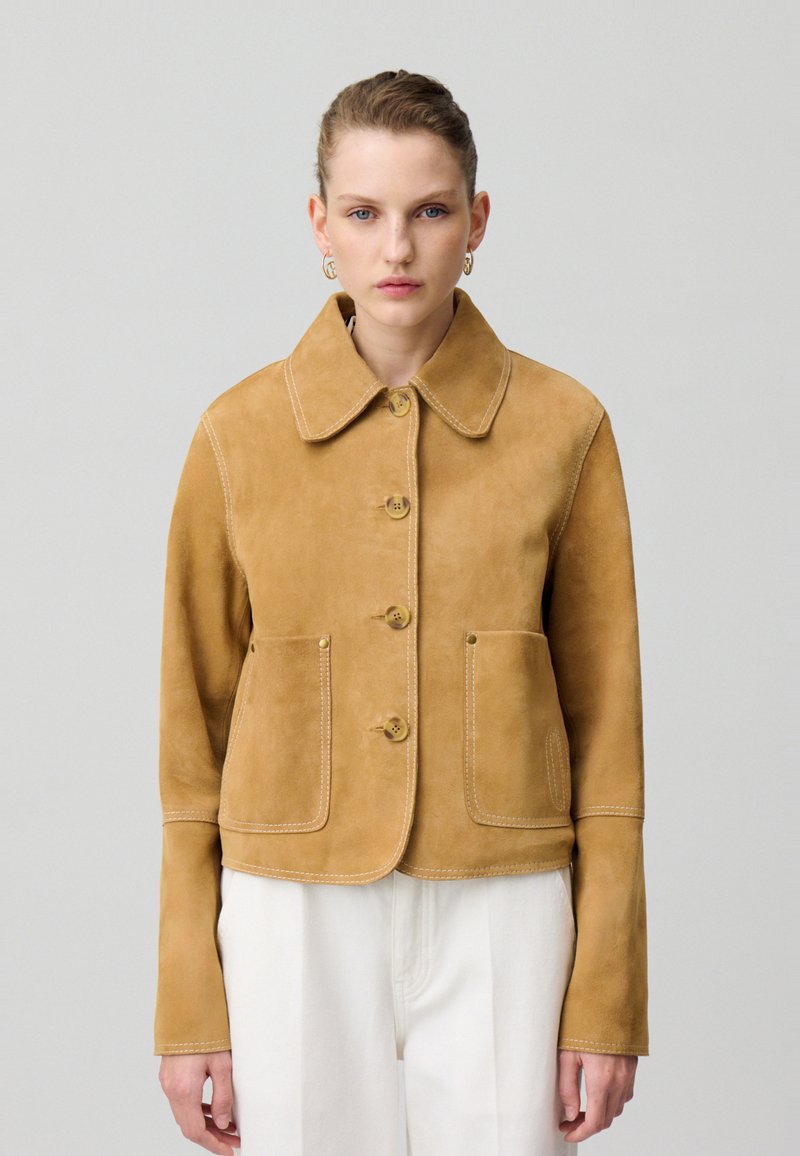 Claudie Pierlot CLARISSE - Veste en cuir - camel