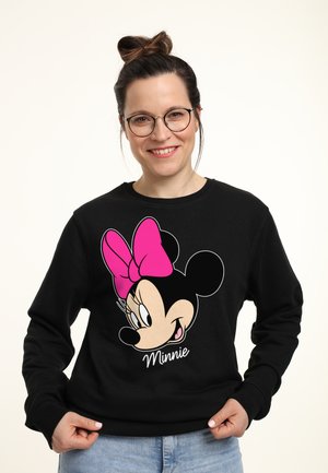 DISNEY CLASSIC MICKEY MINNIE BIG FACE - Sweatshirt - black