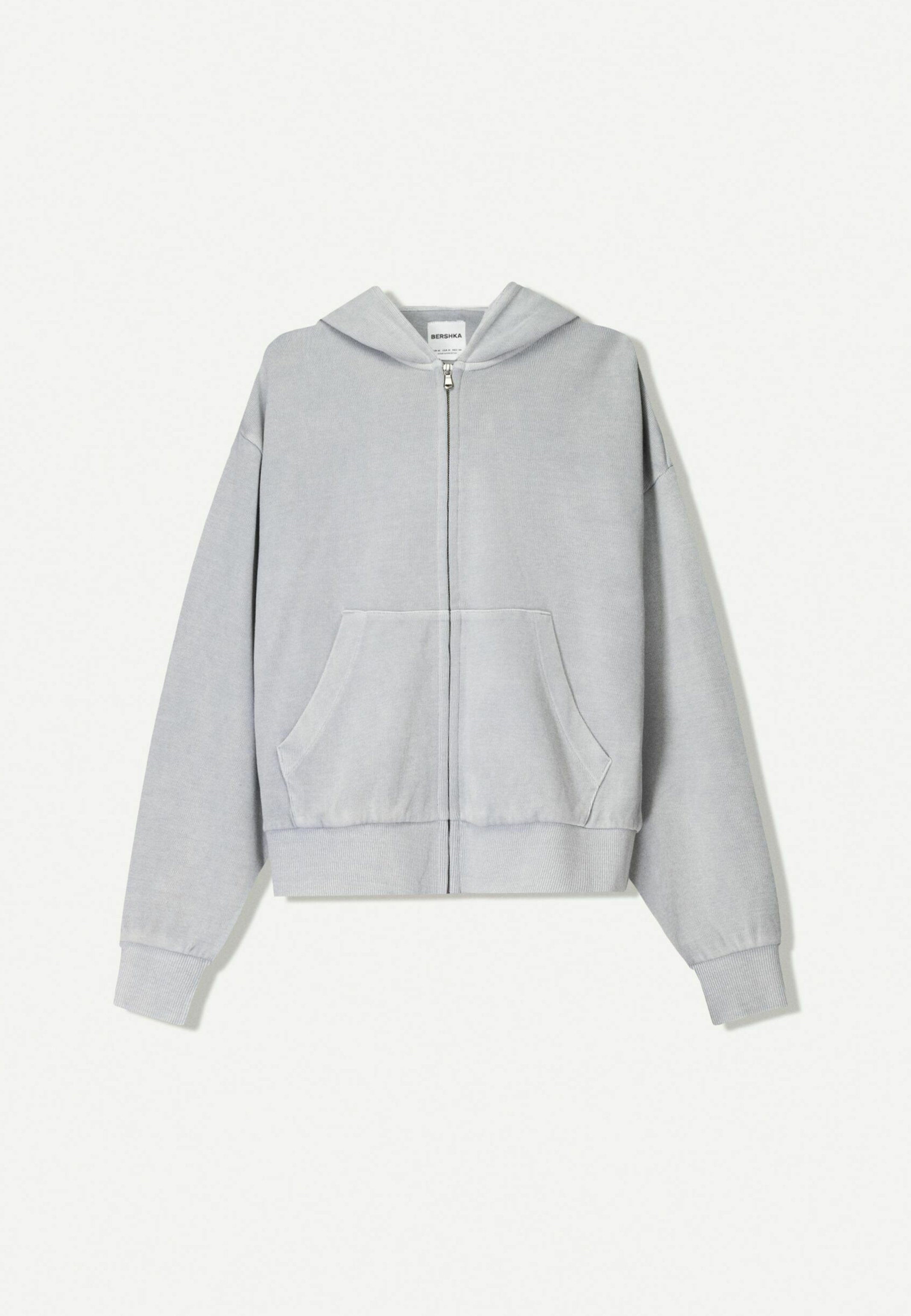 Bershka WITH - CROPPED - Zip-up sweatshirt - grey - Zalando