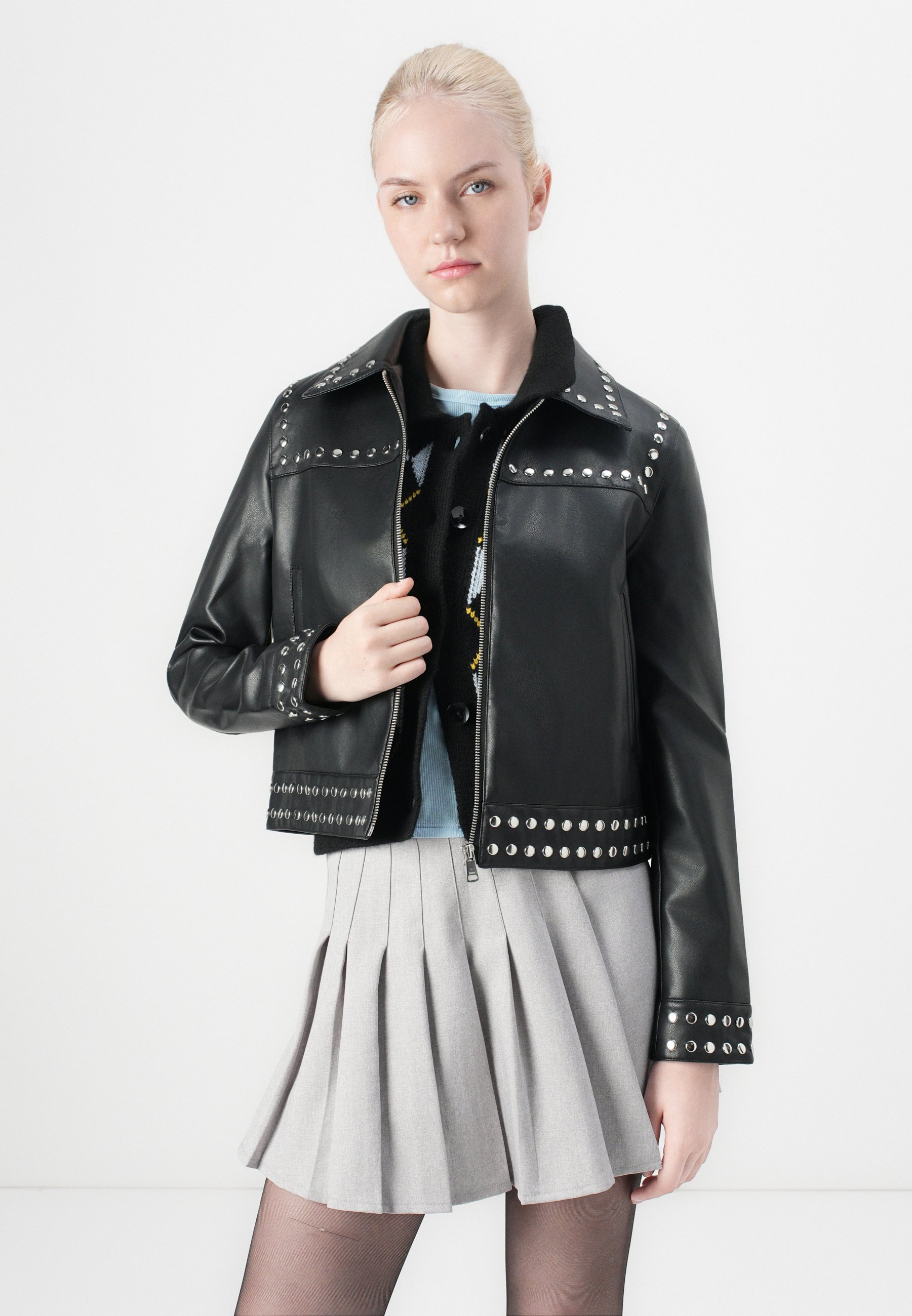 ONLY ONLMAXIME STUD JACKET - Faux leather jacket - black - Zalando.ie