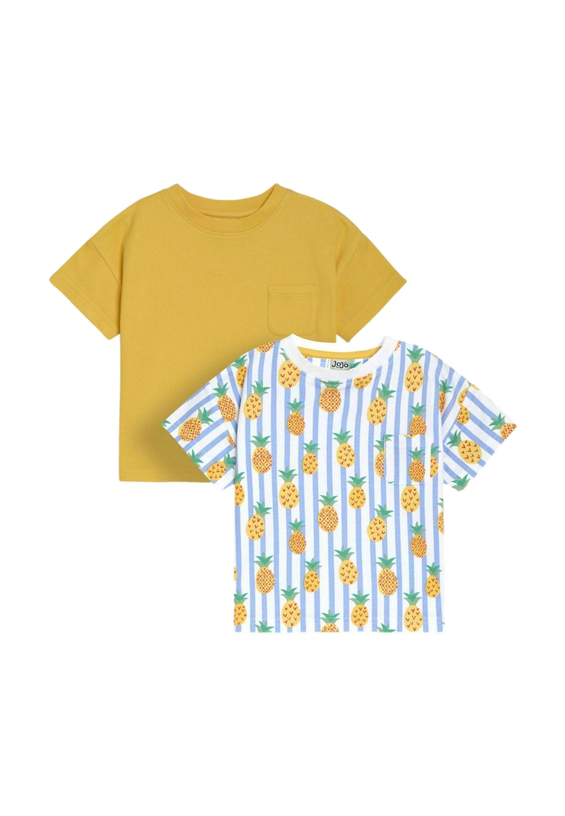 JoJo Maman Bébé REGULAR FIT 2-PACK T-shirt imprimé yellow