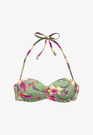 LASCANA, WIRE-BANDEAU MALIA - Haut de bikini - salbei pink bedruckt