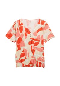 PLUS SIZE - CRINKLE MIT MUSTER - Blouse - red dots and shapes design