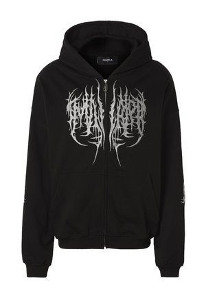 FAVELA, CYBER SILVER EMBROIDERY FRONTZIP - Sweater met rits - embroidery black
