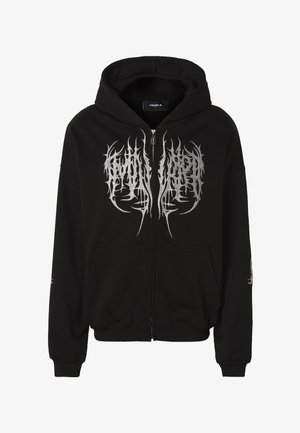 FAVELA, CYBER SILVER EMBROIDERY FRONTZIP - Sweater met rits - embroidery black