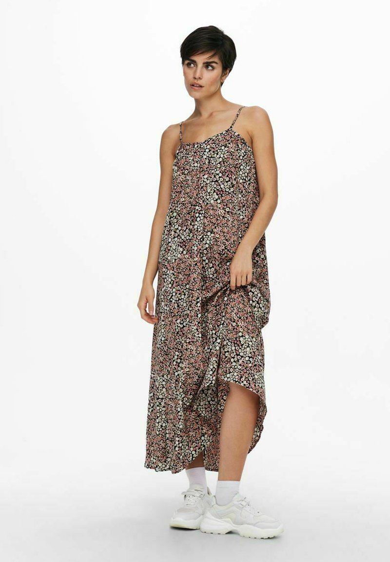 Damen Freizeitkleider | ONLY Maxikleid black/grau - ZT29849 Damen Freizeitkleider | ONLY Maxikleid black/grau - ZT29849